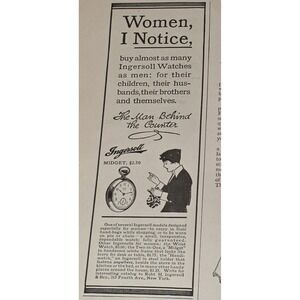 1903 & 1916 Ingersoll Watch Advertising Print Vintage